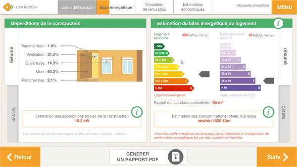 Caprenov — Simulateur rénovation énergétique — Capture d'écran 3