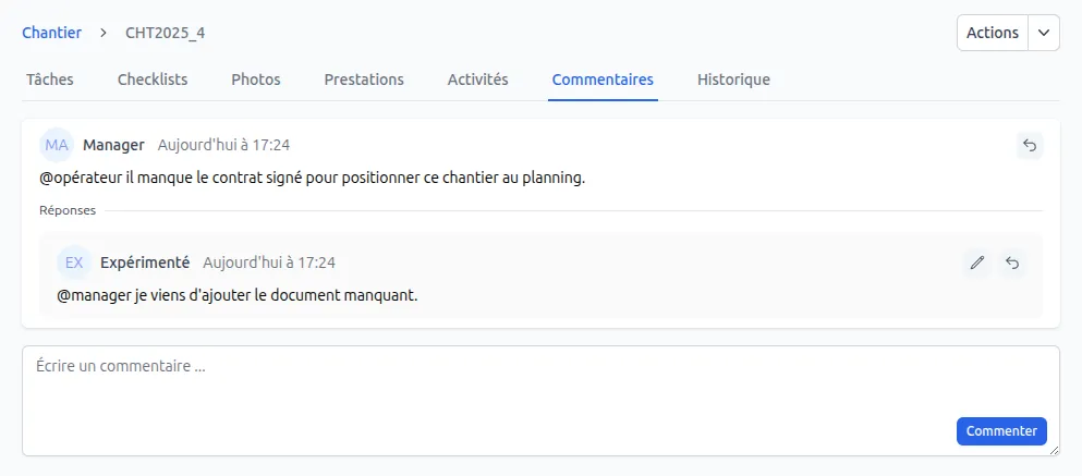 Échanges centralisés sur les dossiers
