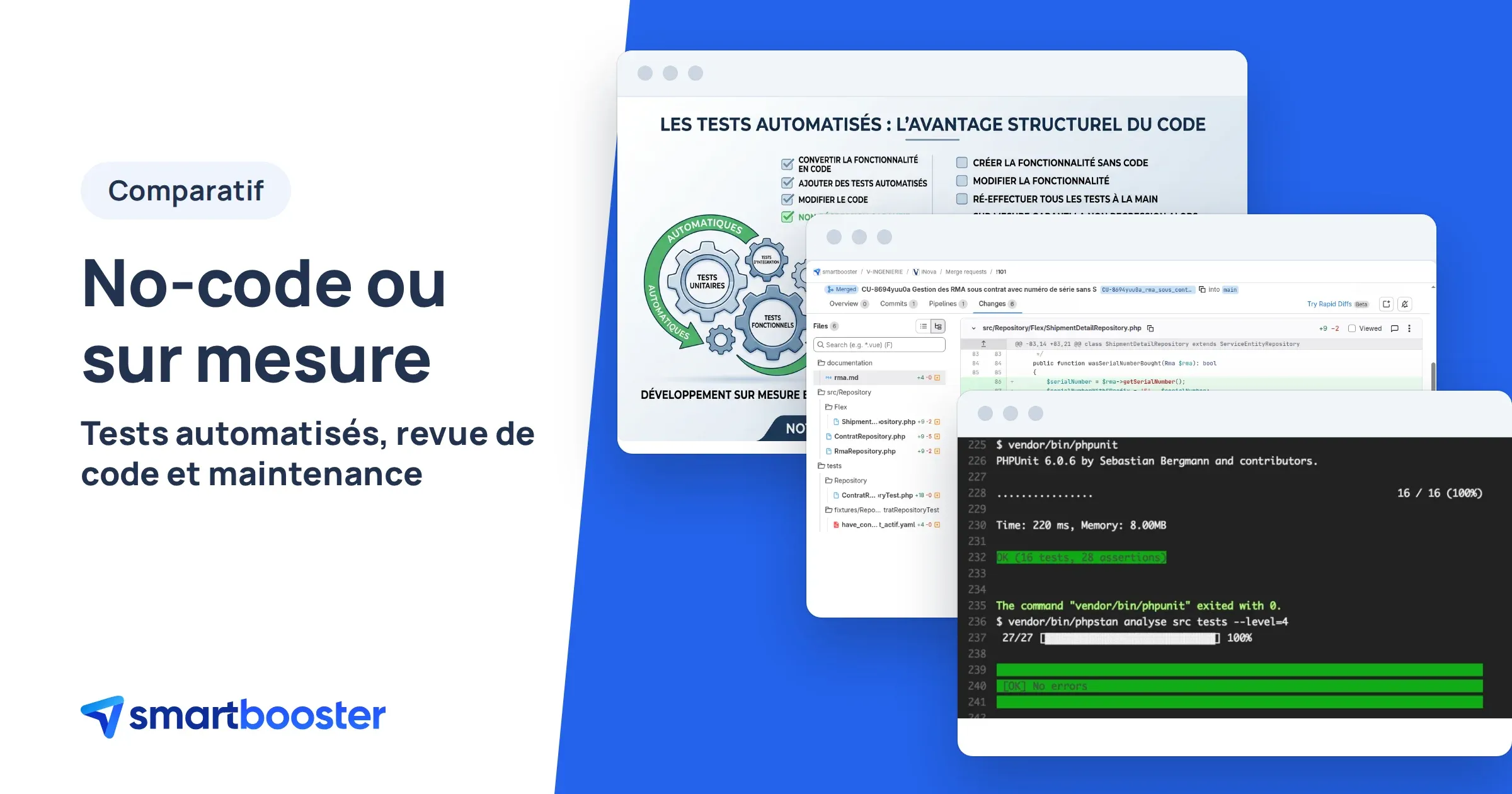 Comparatif des tests automatisés, merge request GitLab et suite PHPUnit au vert