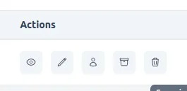 Boutons d'actions sur chaque ligne d'une liste CRUD
