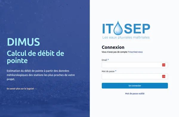 Dimus : logiciel de dimensionnement eaux pluviales - Capture d'écran 1