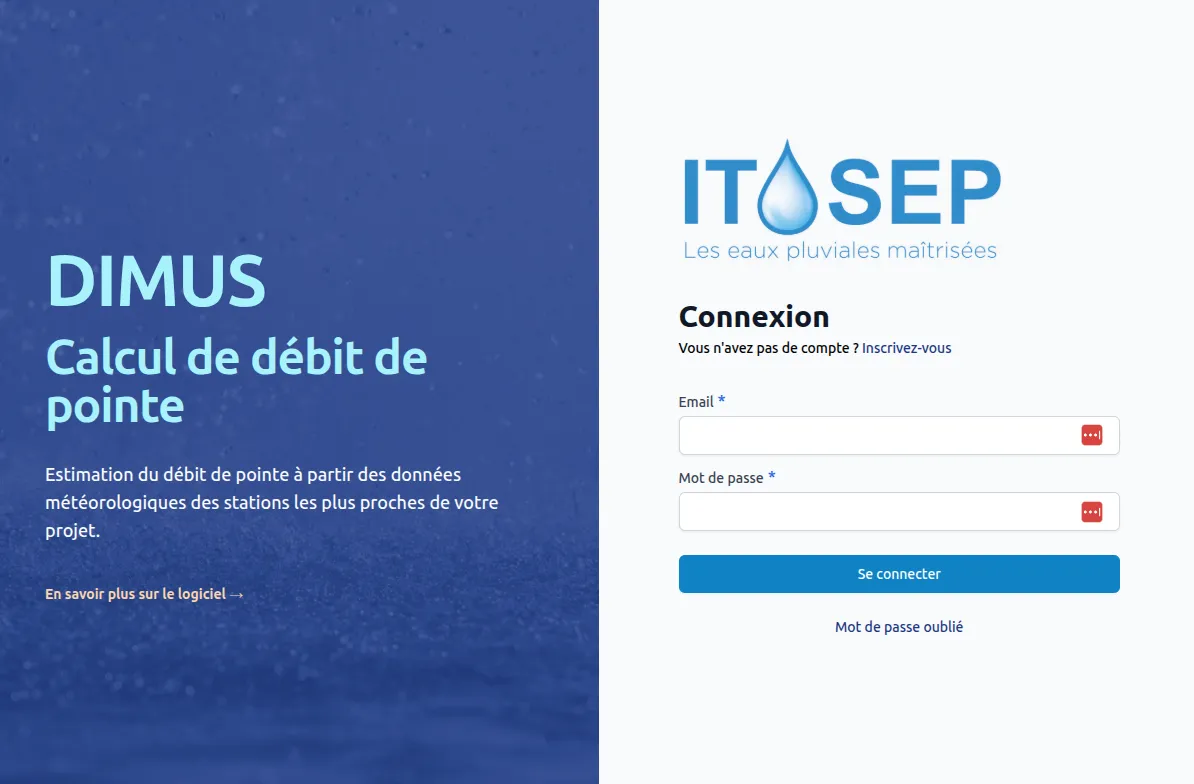 Page de connexion à l'espace personnel Dimus