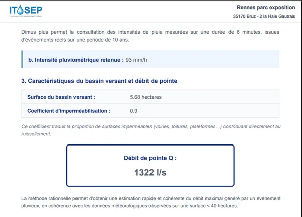 Dimus : logiciel de dimensionnement eaux pluviales - Capture d'écran 6