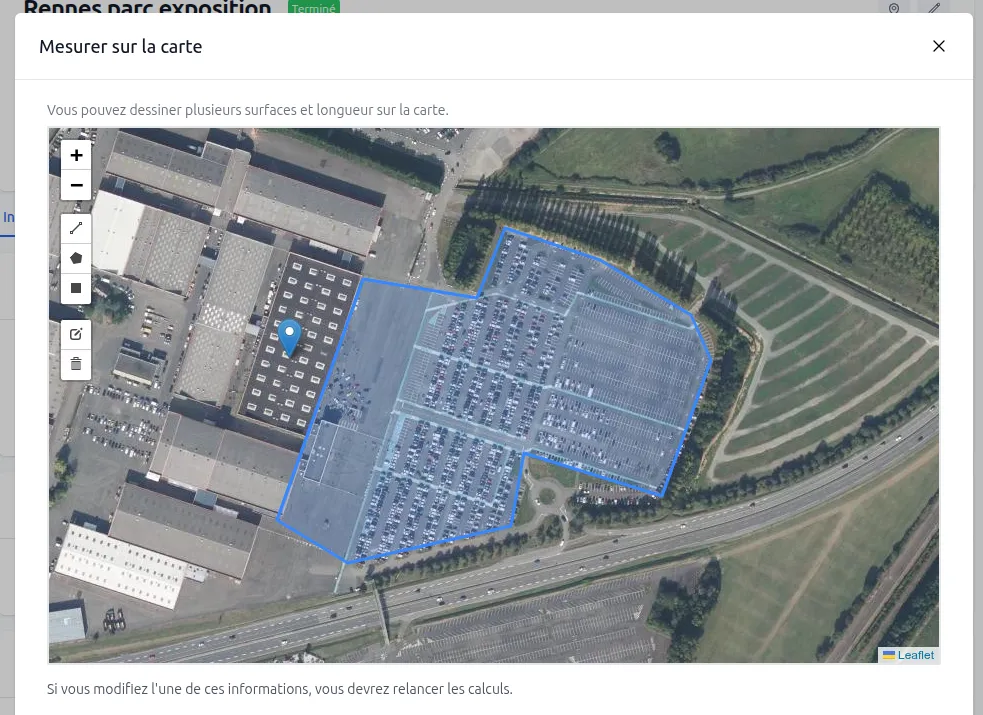Tracé du bassin versant sur carte IGN avec calcul automatique de surface