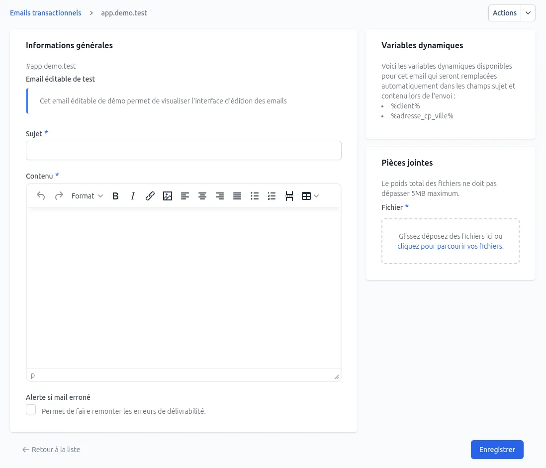 Templates administrables