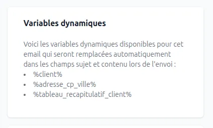 Variables et blocs dynamiques