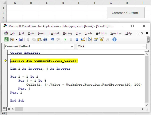 Code Visual Basic for Applications dans Excel