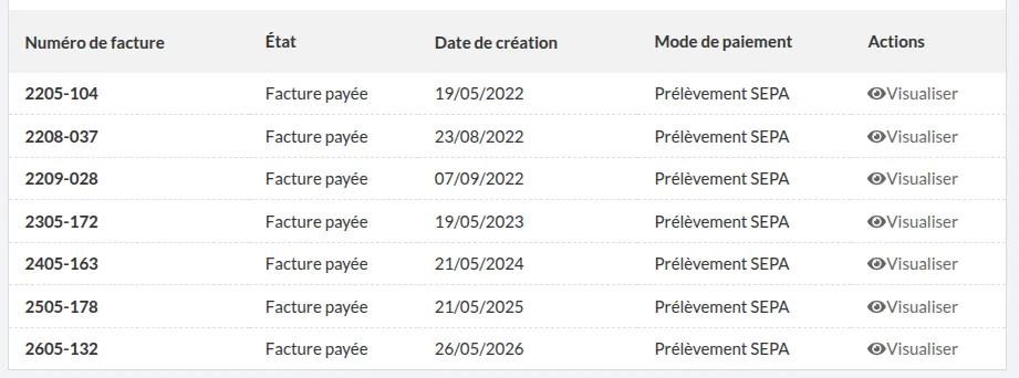 Portail de facturation en libre-service