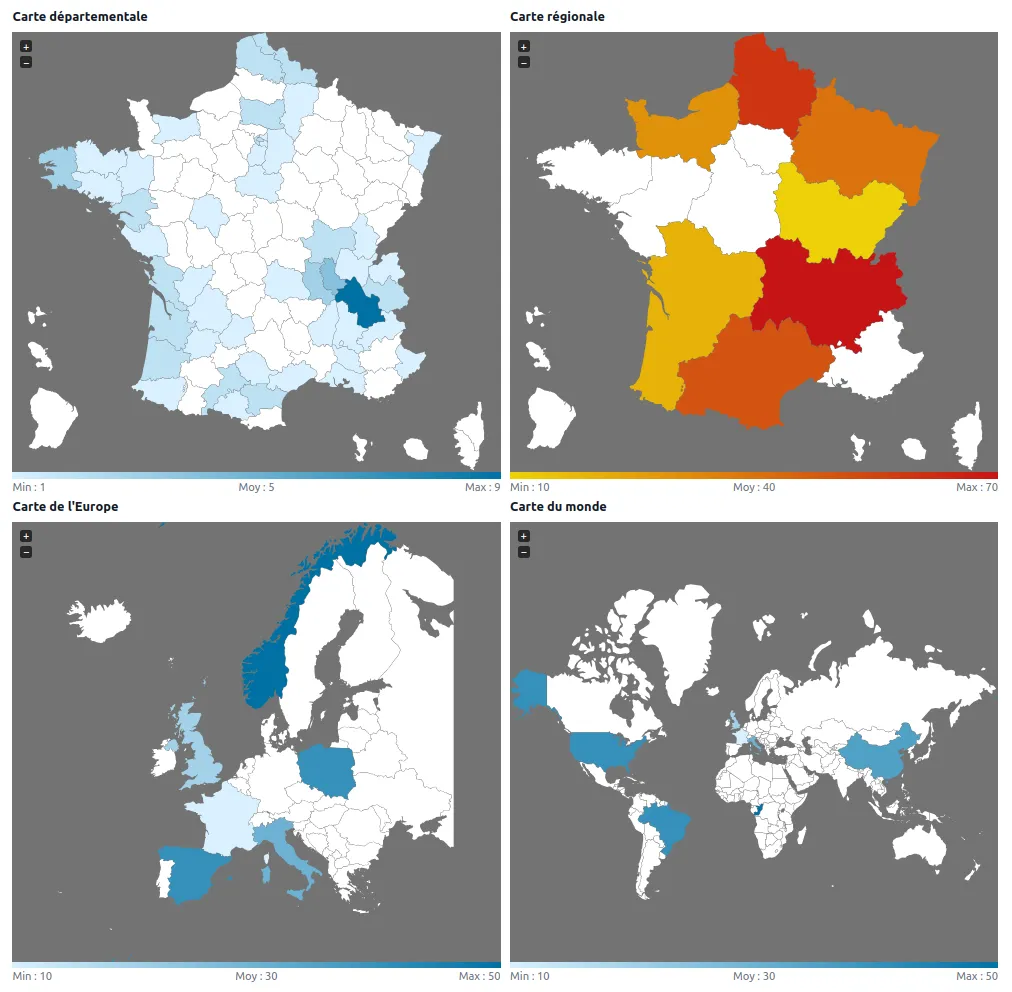 Cartographie et répartition géographique