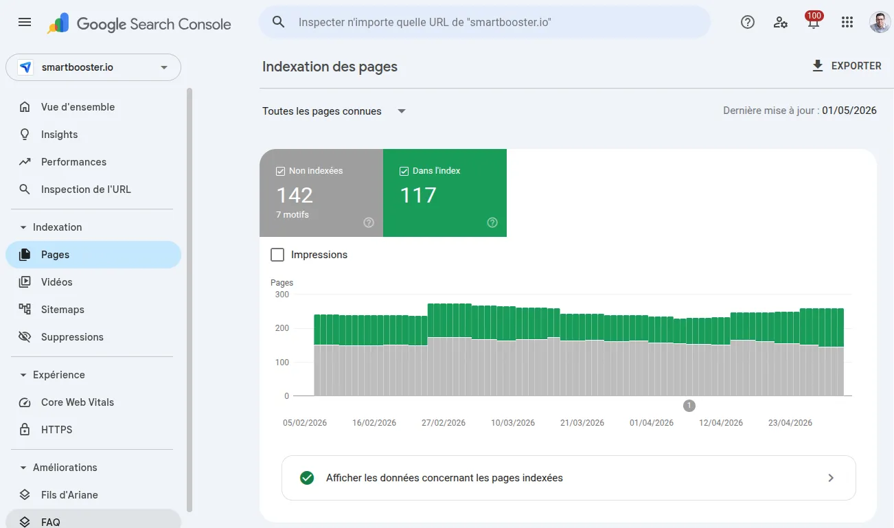 GSC indexation des pages