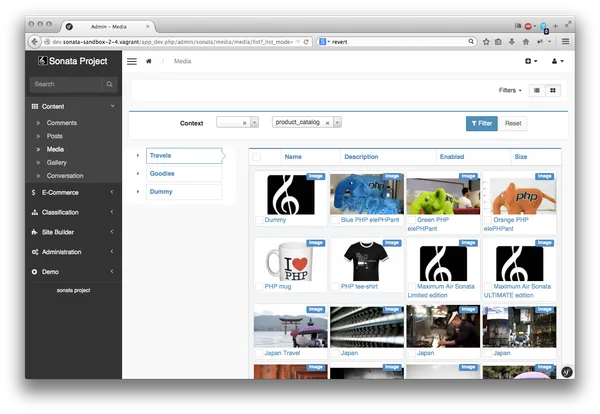 Sonata AdminBundle - Capture d'écran 2