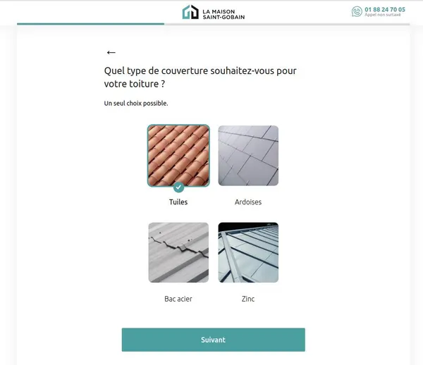 La Maison Saint-Gobain — Tunnel de chiffrage en ligne — Capture d'écran 6