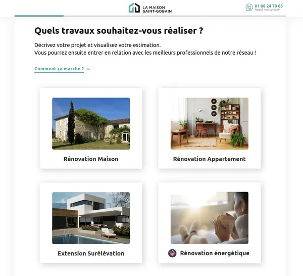 La Maison Saint-Gobain — Tunnel de chiffrage en ligne — Capture d'écran 4