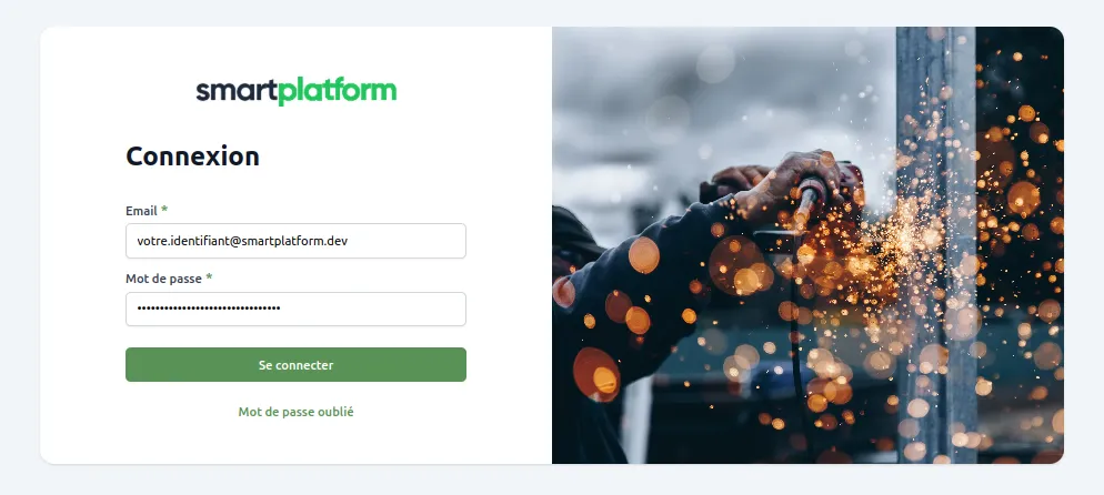 SmartPlatform — Écran de connexion