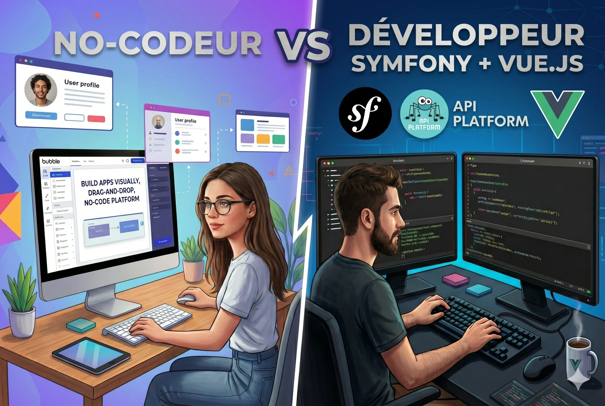 No-codeur vs développeur : similitudes et vraies différences