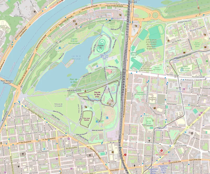 Couche Standard OpenStreetMap : rendu classique de plan de rue