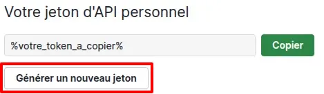Pipedrive accès au jeton personnel API
