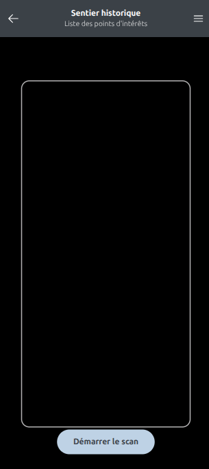 Scan de QR code dans l'application de visite guidée sur smartphone