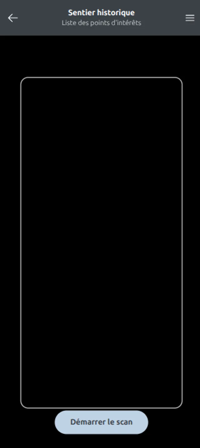 Scan de QR code dans l'application de visite guidée sur smartphone