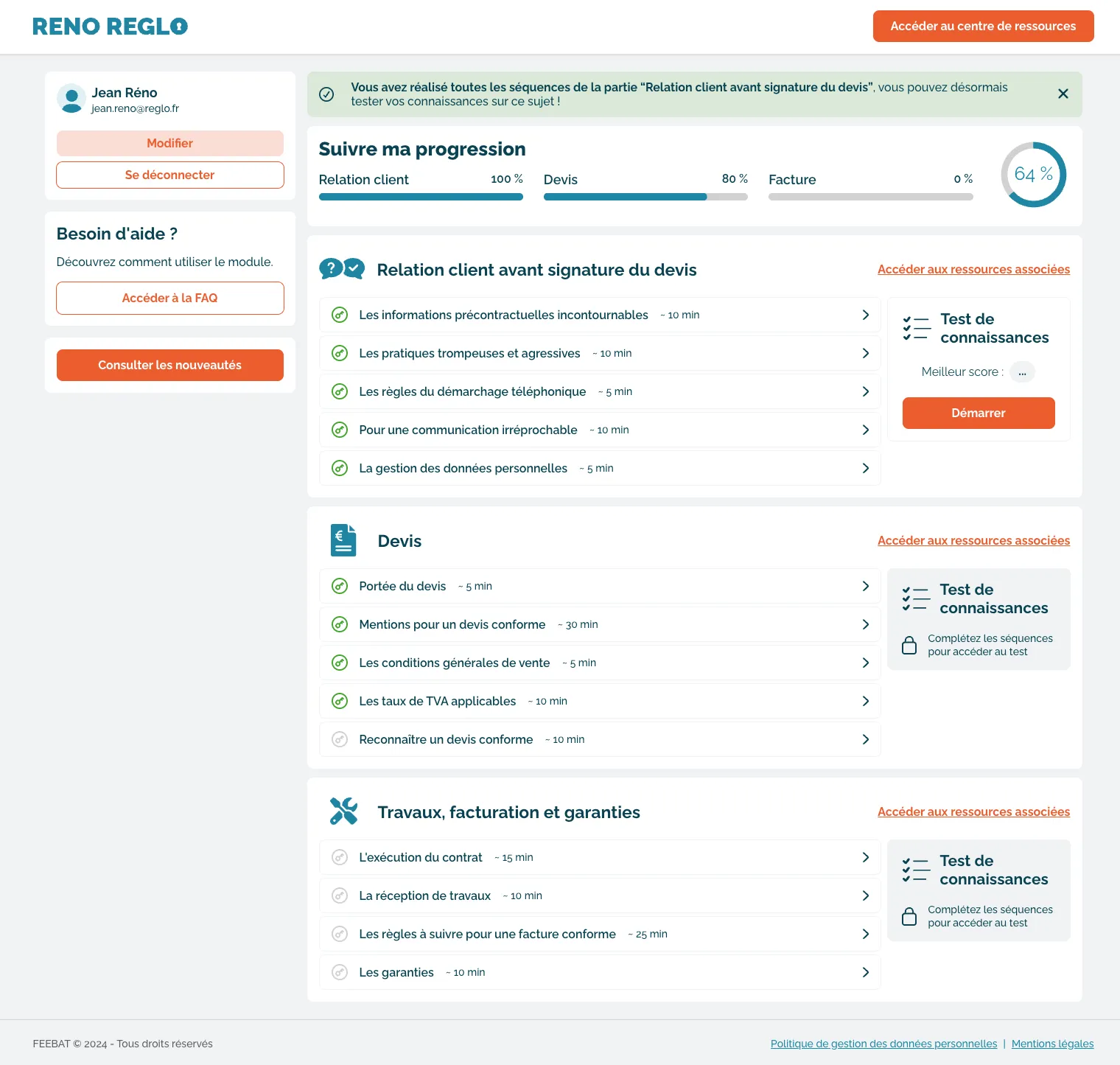 Module de conformité des devis et factures pour les artisans