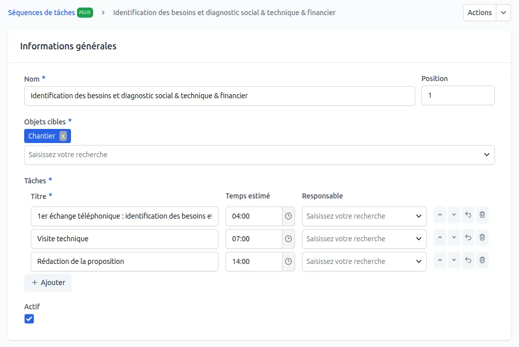 Communication intégrée par tâche