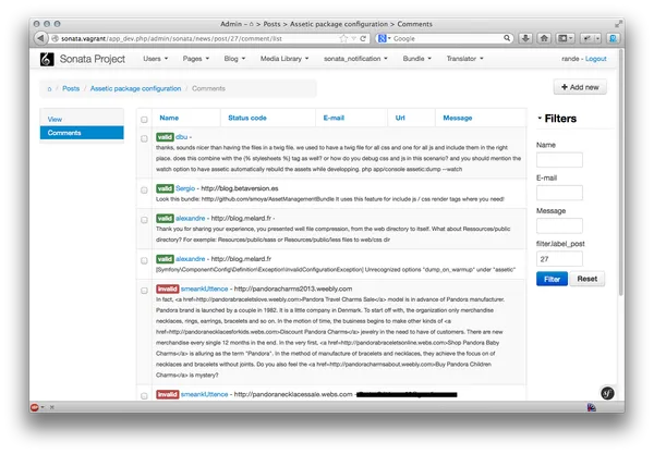 Sonata AdminBundle - Capture d'écran 4