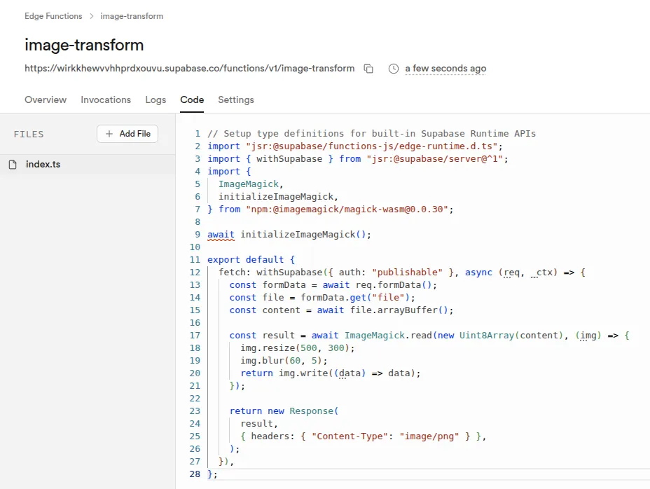 Example de EdgeFunction