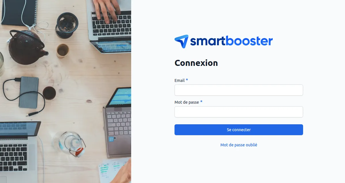 Écran type de connexion de logiciel sur mesure