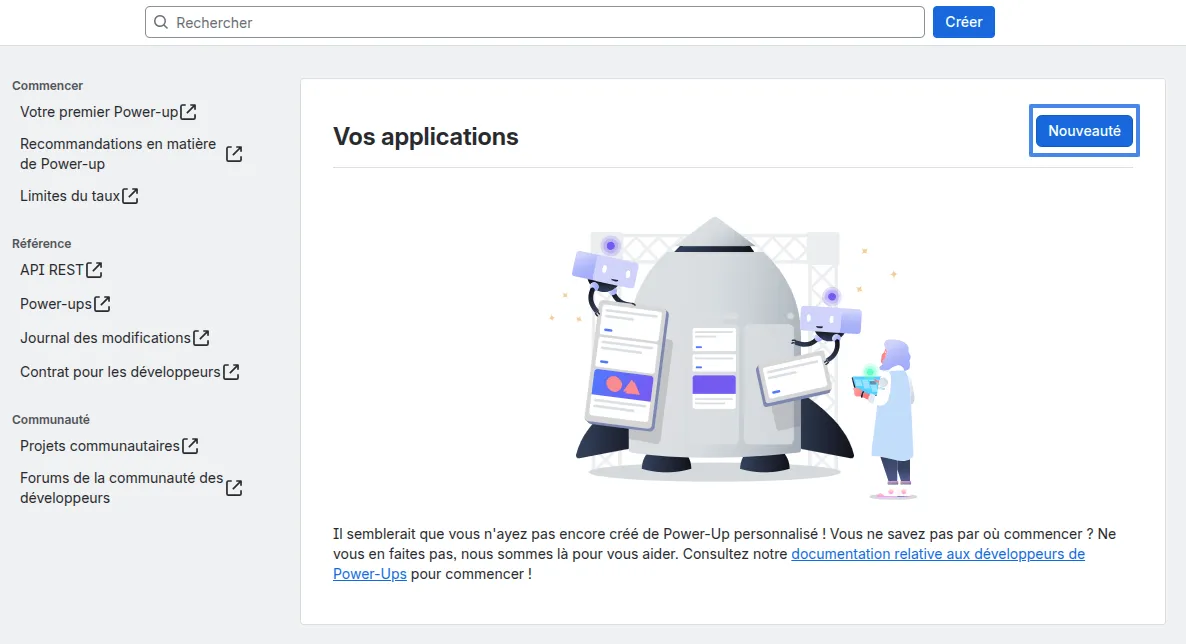 Interface Trello de gestion des powers-ups / applications