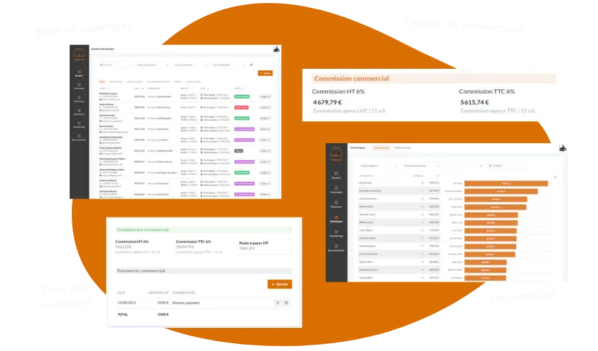 Logiciel de suivi de chantier et calcul de commissions