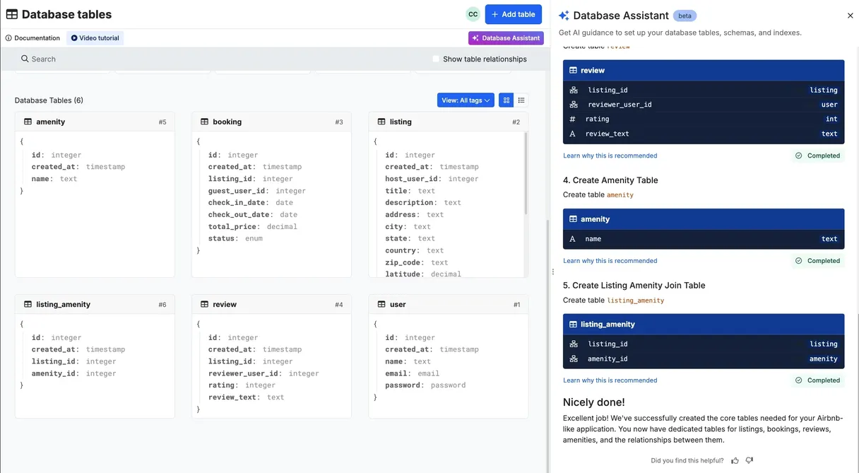Interface Xano : vue Function Stack et éditeur de logique métier visuelle