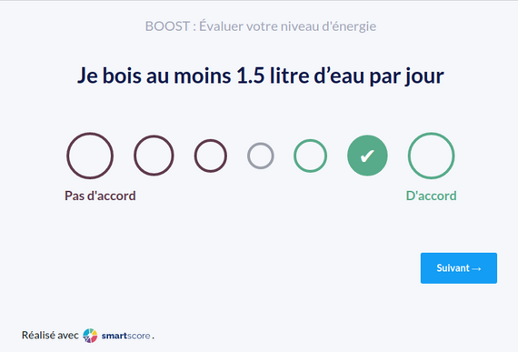 Interface de passage des questionnaires de SmartScore