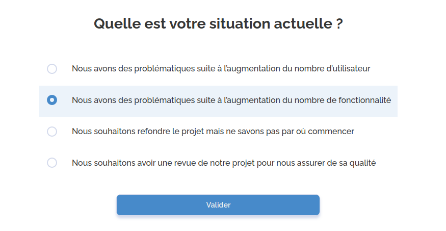 Exemple de question à choix multiples