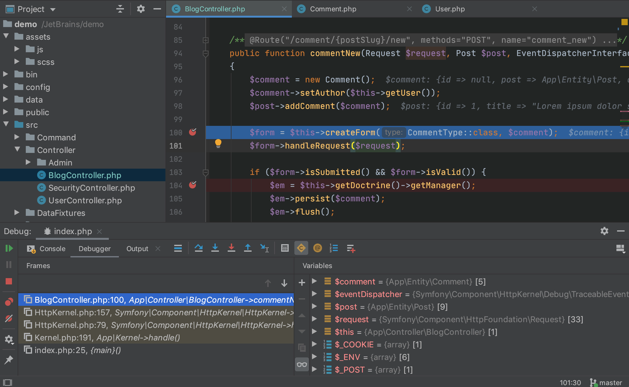 PHPStorm édition de code