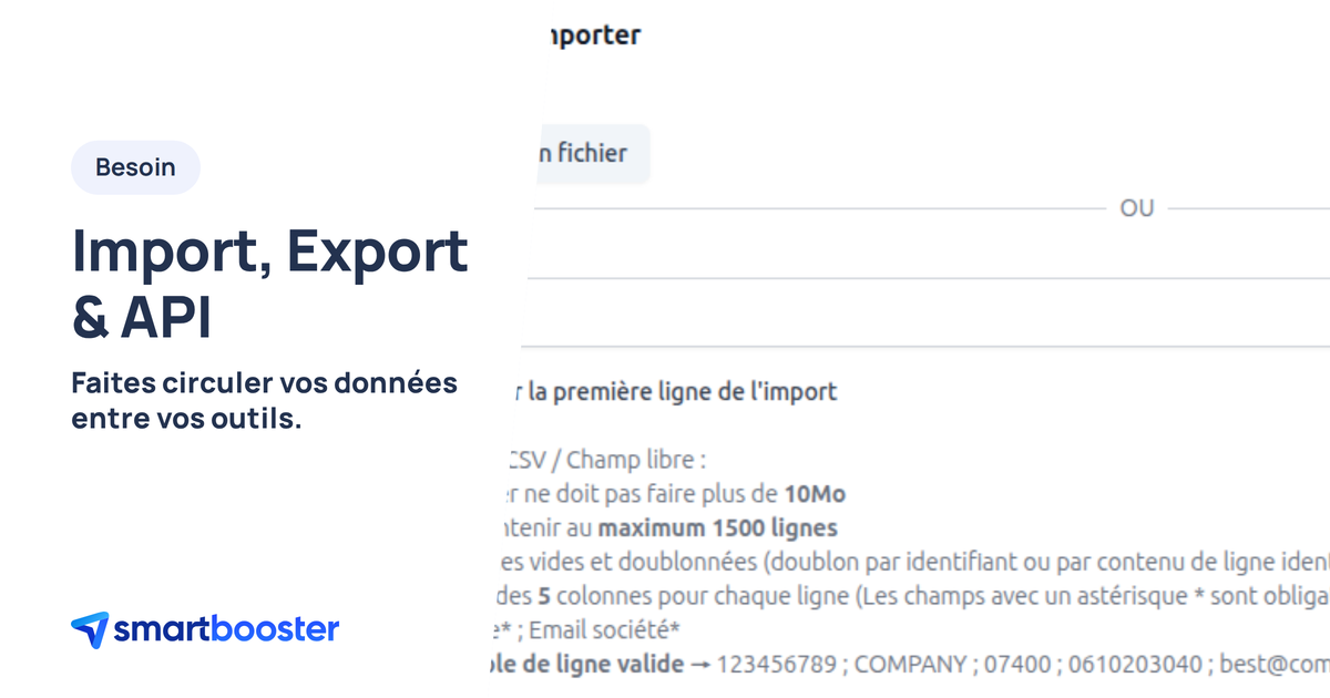Import, export et API : transférez vos données logiciel